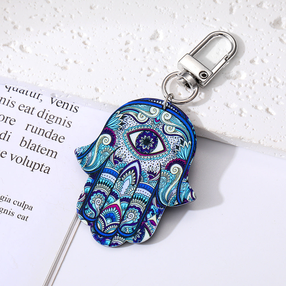 Wholesale 5pcs/pack Tribal Style Devil's Eye Plate Keychain